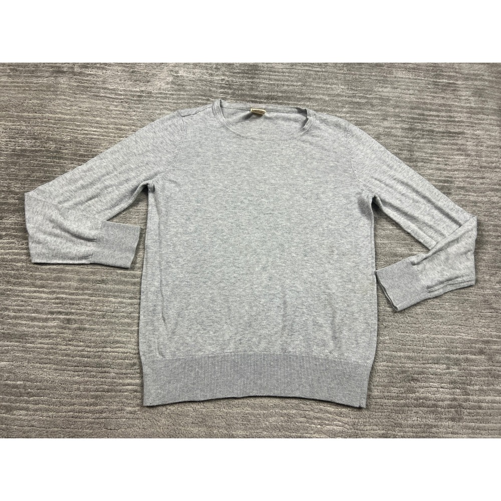 Faded Glory Sweater Womens M 8-10 Gray Crew Neck Pullover Cotton Blend Ribbed